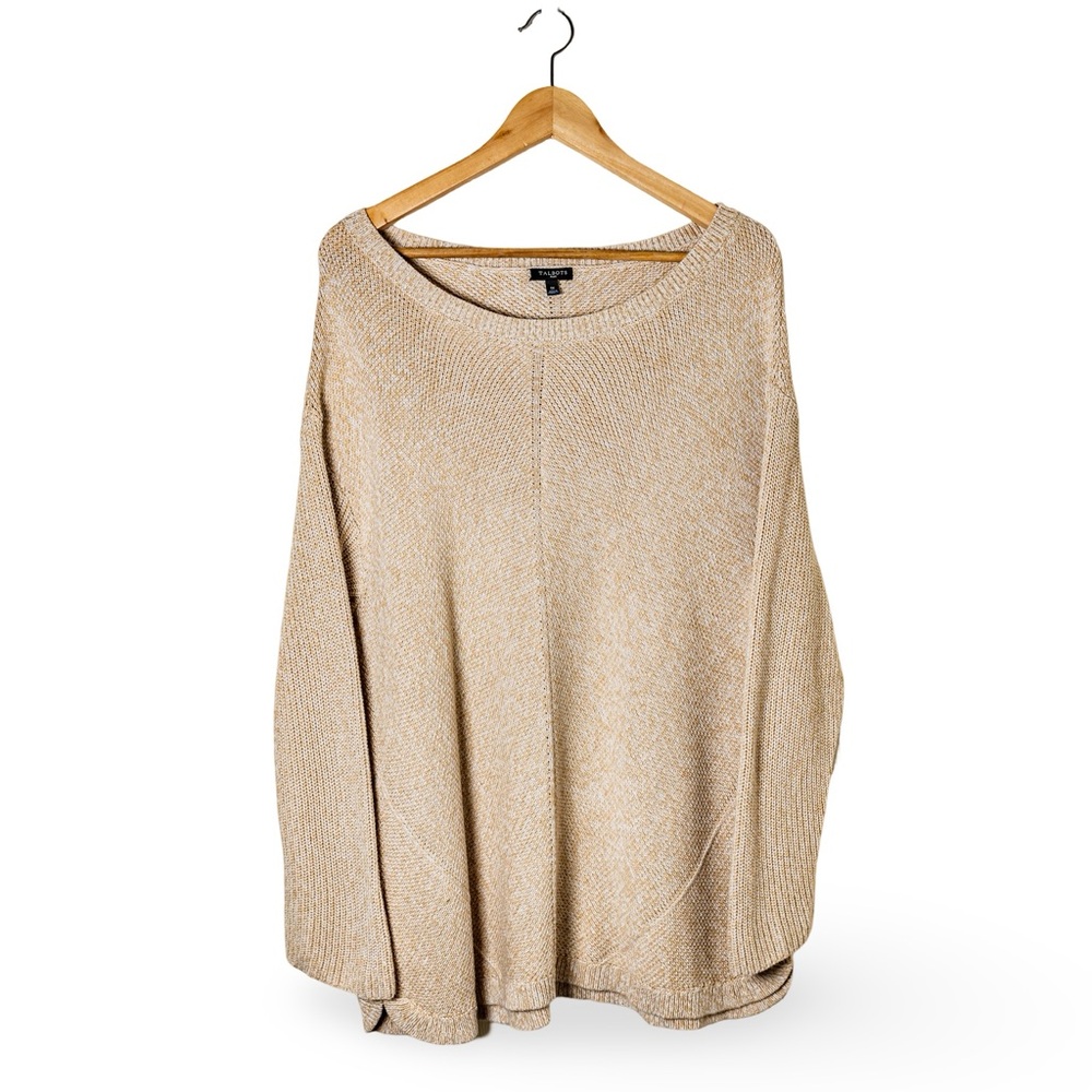 NWOT: Talbots Women's Plus Size 1x; Beige Sweater - 100% Pima Cotton